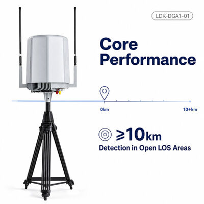 LDK-DGA1-01 Vaste drone-detectie 10 km 70 MHz-6 GHz UAV-bewakings- en richtingzoekapparaat voor buiten op lage hoogte