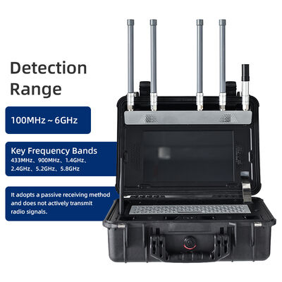 100MHz-6GHz breedband draagbare spectrum analysator Drone detector FPV & Digitale UAV detectie met real-time video snapshot 5km RF signaal finder voor gevangenis & Airport Security