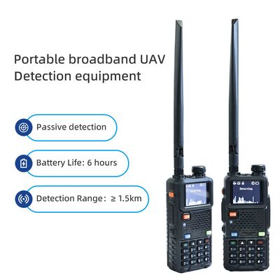 kopen 2 km Handheld Drone Detector 300M~6Ghz Volledige Frequentie Alarm 1.5G 2.4G 5.2G 5.8G UAV FPV Dji Dron Detectie Systeem Detector online vervaardiging