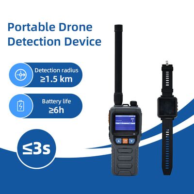 kopen Volledige Frequentie 2km Handheld Drone Detector 70M~6.2Ghz Alarm Team Samenwerking Horloge Anti UAV FPV Drone Detectie Stille Detectie online vervaardiging