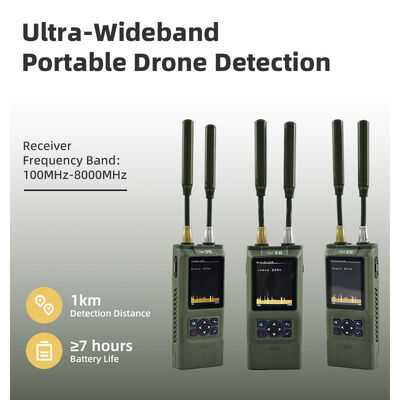 kopen Draagbare handheld drone detector 100-8000MHZ Full-spectrum UAV detectie met real-time video-opname en nauwkeurige richting vinden online vervaardiging