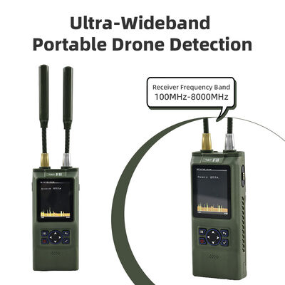 kopen Ultrabreedbandhandheld drone detector met 100MHz-8GHz dekking, IP54 bescherming en 7-uurs batterijduur voor FPV UAV detectie online vervaardiging