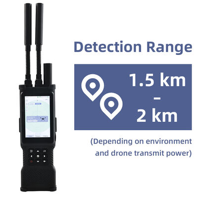 kopen Handheld Drone Detector met 70MHz-6GHz Scanning 8000mAh Batterij en 3km Detectiebereik voor Wetshandhaving online vervaardiging
