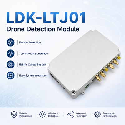 kopen Compacte 520g Drone Detection Module: 70MHz-6GHz passieve RF sensor met -105dBm gevoeligheid voor UAV-identificatie en beveiligingssystemen online vervaardiging