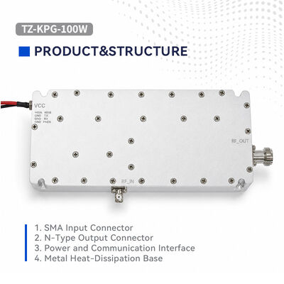 Kopen Krachtige Solid-State RF Transmissiemodule 100W Uitgangsvermogen 300-2700MHz Breedband Real-time VSWR Monitoring Over-temperatuur & ALC Beveiligingen voor Vaste & Mobiele Inzet online vervaardiging